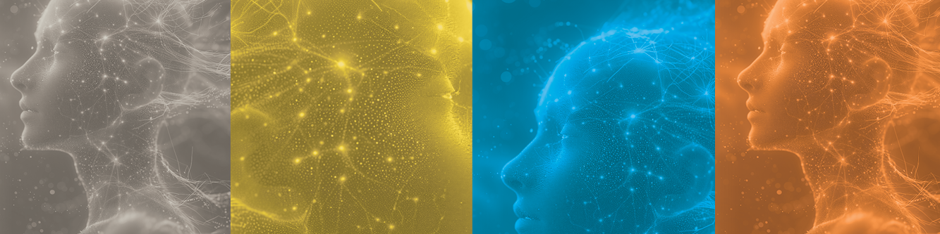 Images of multi-colored AI faces