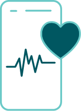 cellphone with heart, indicating telemedicine