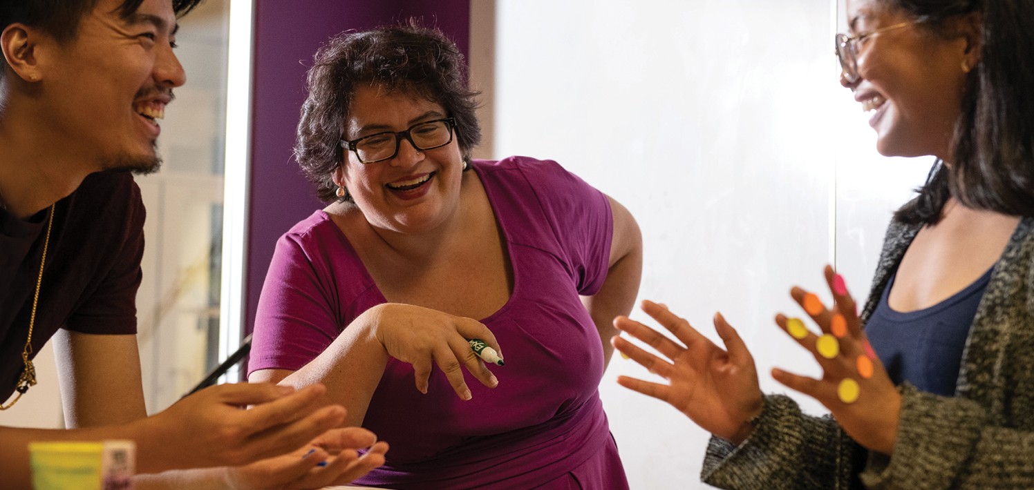 Jessica Hammer, Associate Professor in the HCII and Director of the Center for Transformational Play, enjoying playing, learning and teaching with CMU graduates Dr. Tianying Chen (SCS 2021, 2025) and Erica Principe Cruz (SCS 2025).
