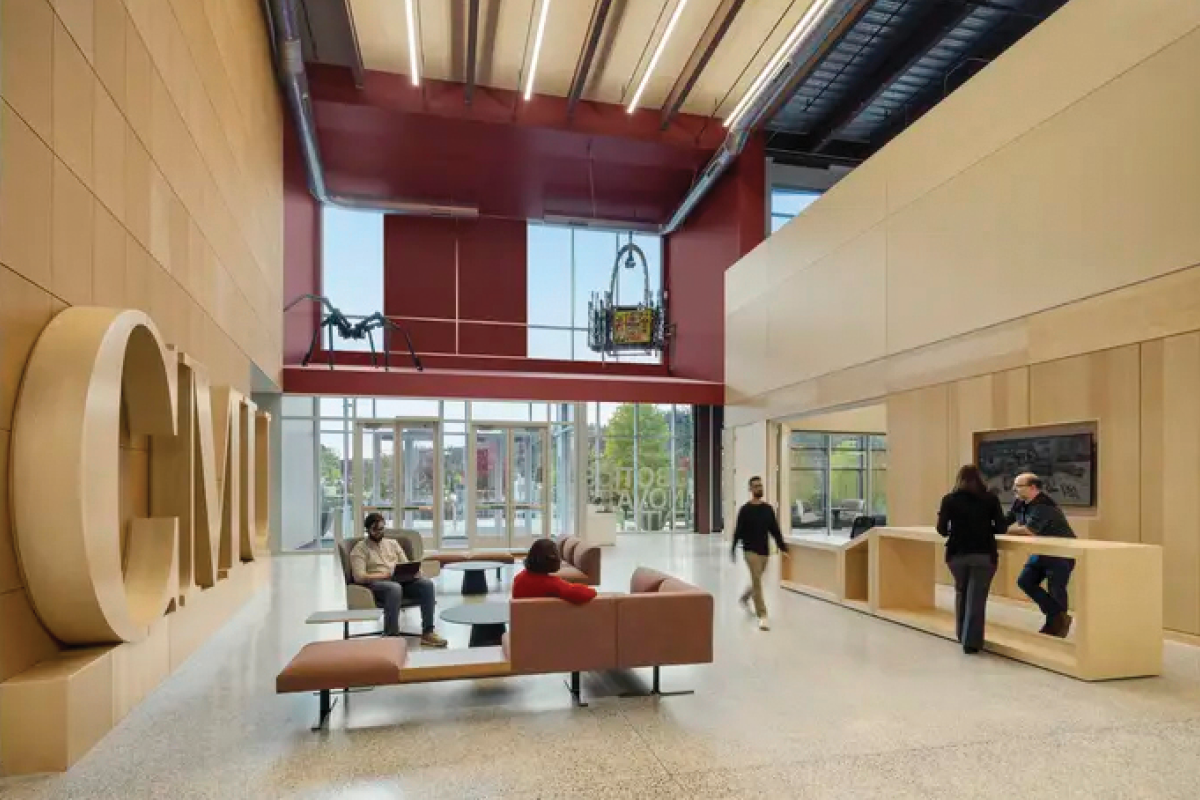 An artist’s rendering of the interior of the Robotics Innovation Center.
