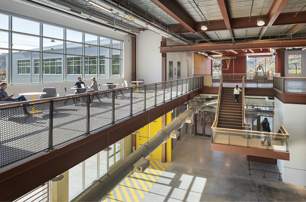 An artist’s rendering of the interior of the Robotics Innovation Center.