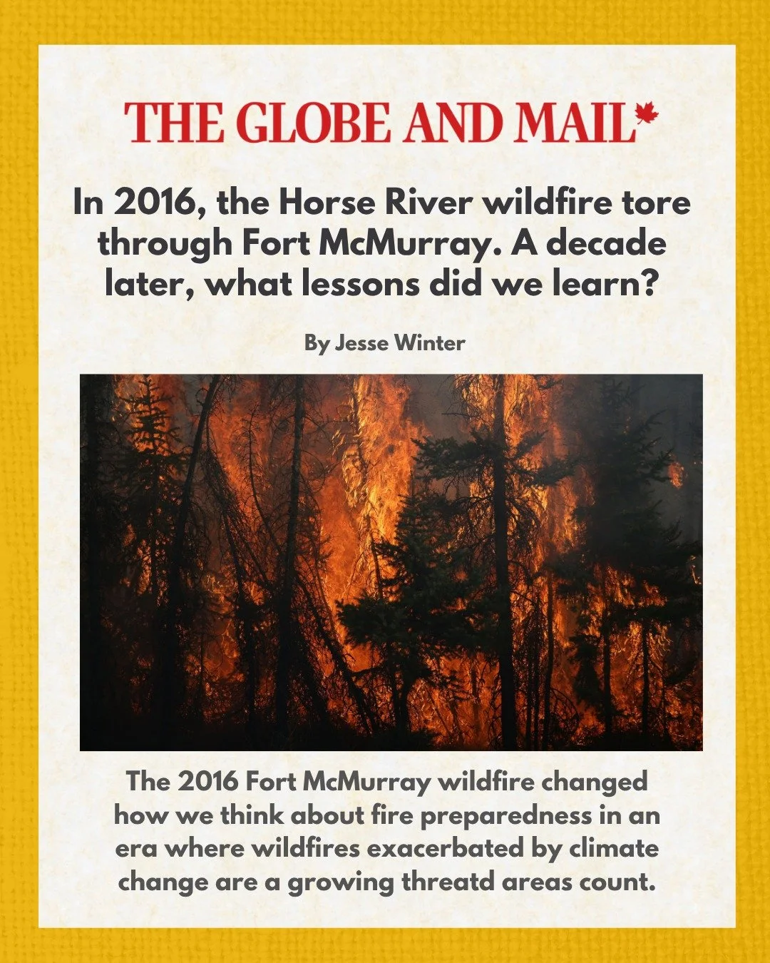 A decade after the Fort McMurray wildfire, the question remains: are we better prepared today?

Despite major investments in suppression, forests continue to grow more vulnerable to massive wildfires, affecting millions of Canadians every year. From 