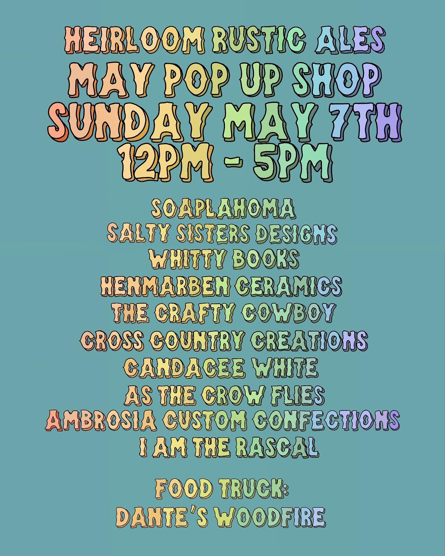 @heirloomrusticales may pop up is this SUNDAY which is just 1 week before mother&rsquo;s day 💓 shop local for all your favorite moms in your life!