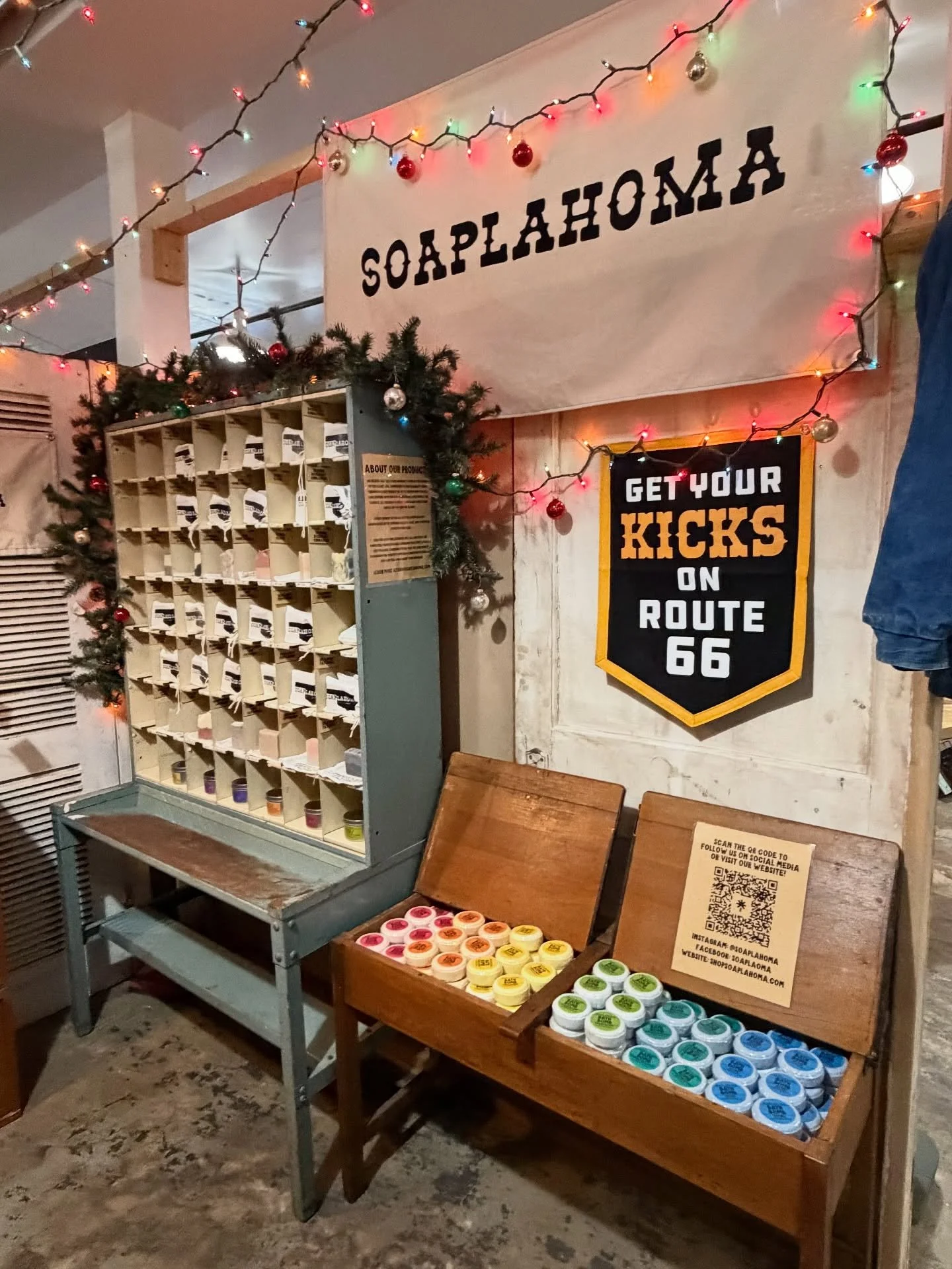 Our spot at @meadowgoldmack is slowly getting decorated for the holidays! We did a large restock over the weekend and will have a few new seasonal products debuting this week! Stop by and shop 7 days a week! ❤️&zwj;🔥