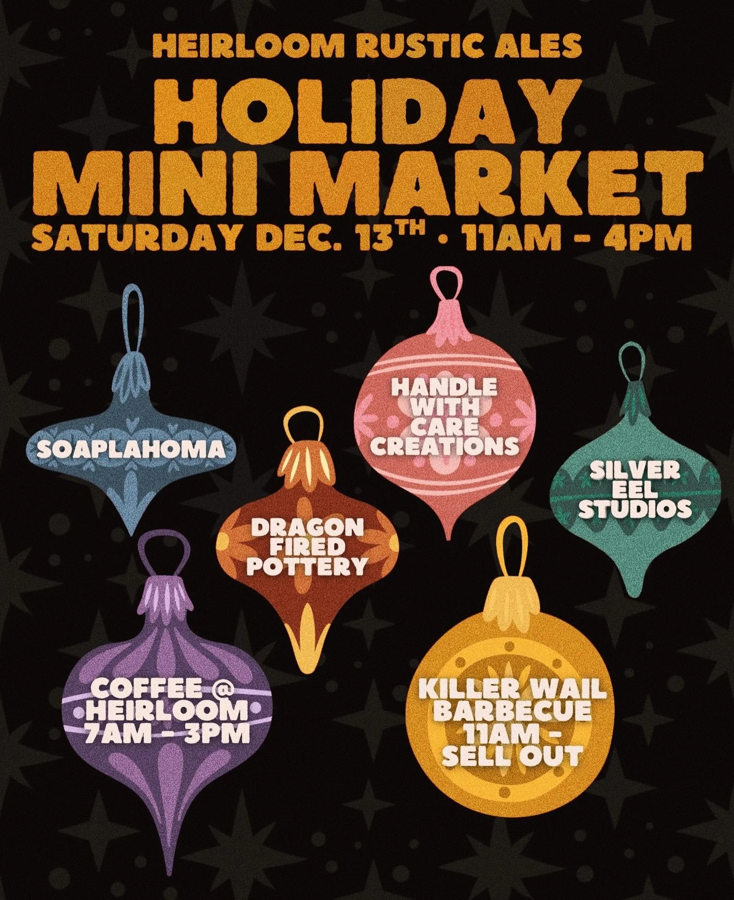 Join us this coming Saturday at @heirloomrusticales for our last pop up of 2025! We&rsquo;ll be set up from 11am to 4pm for all your last minute holiday shopping!!!!