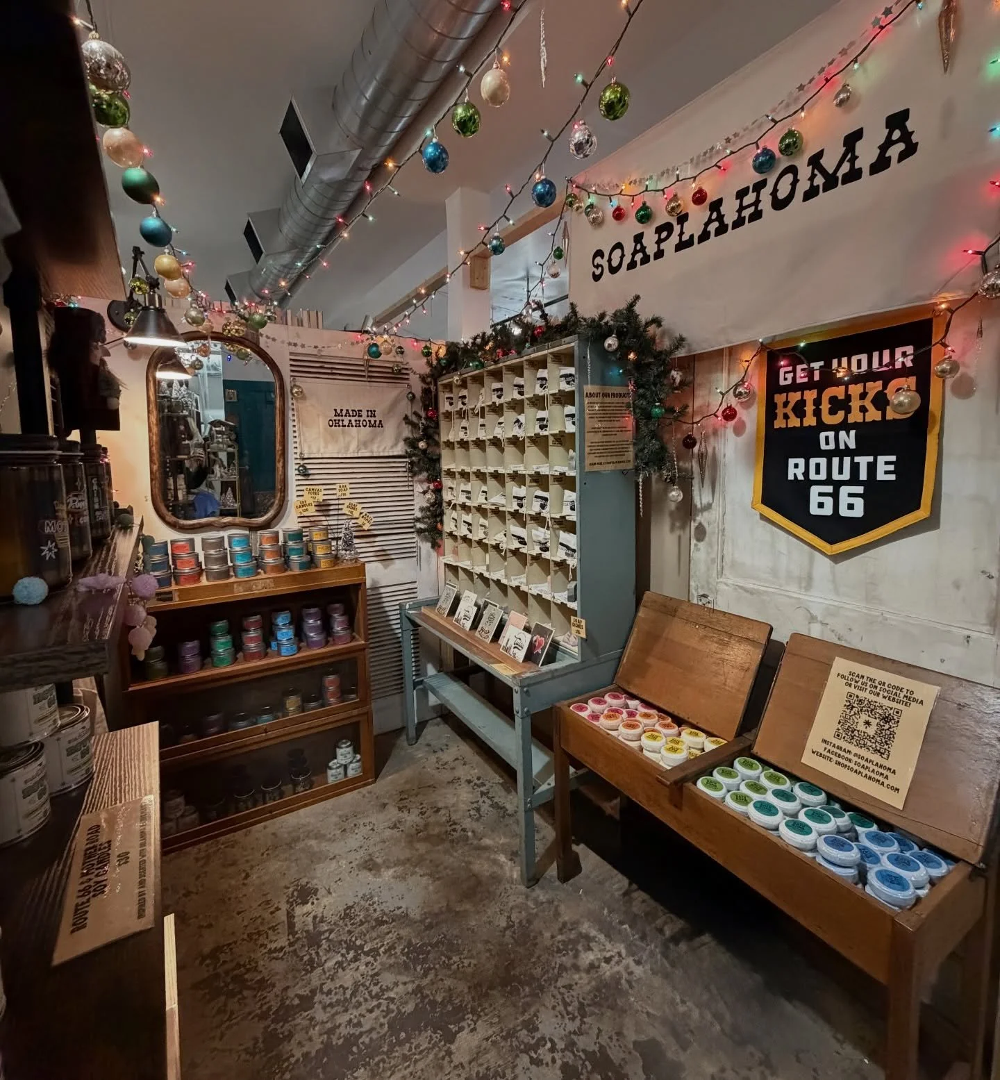 our lil kitschy christmas booth at @meadowgoldmack is full of last minute gifts, stocking stuffers, and even cards! enjoy a one stop shop at Mack&rsquo;s where you can find a gift for anyone and everyone in your life 🎁