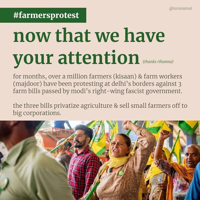Repost from @rupikaur_ 
&bull;
&hearts;️🙏🏽 so many of you have asked what you can do to support the #farmersprotest : slide through for info or read below 👇🏽

1) post on social media to raise awareness. i know this seems small. but it creates a r