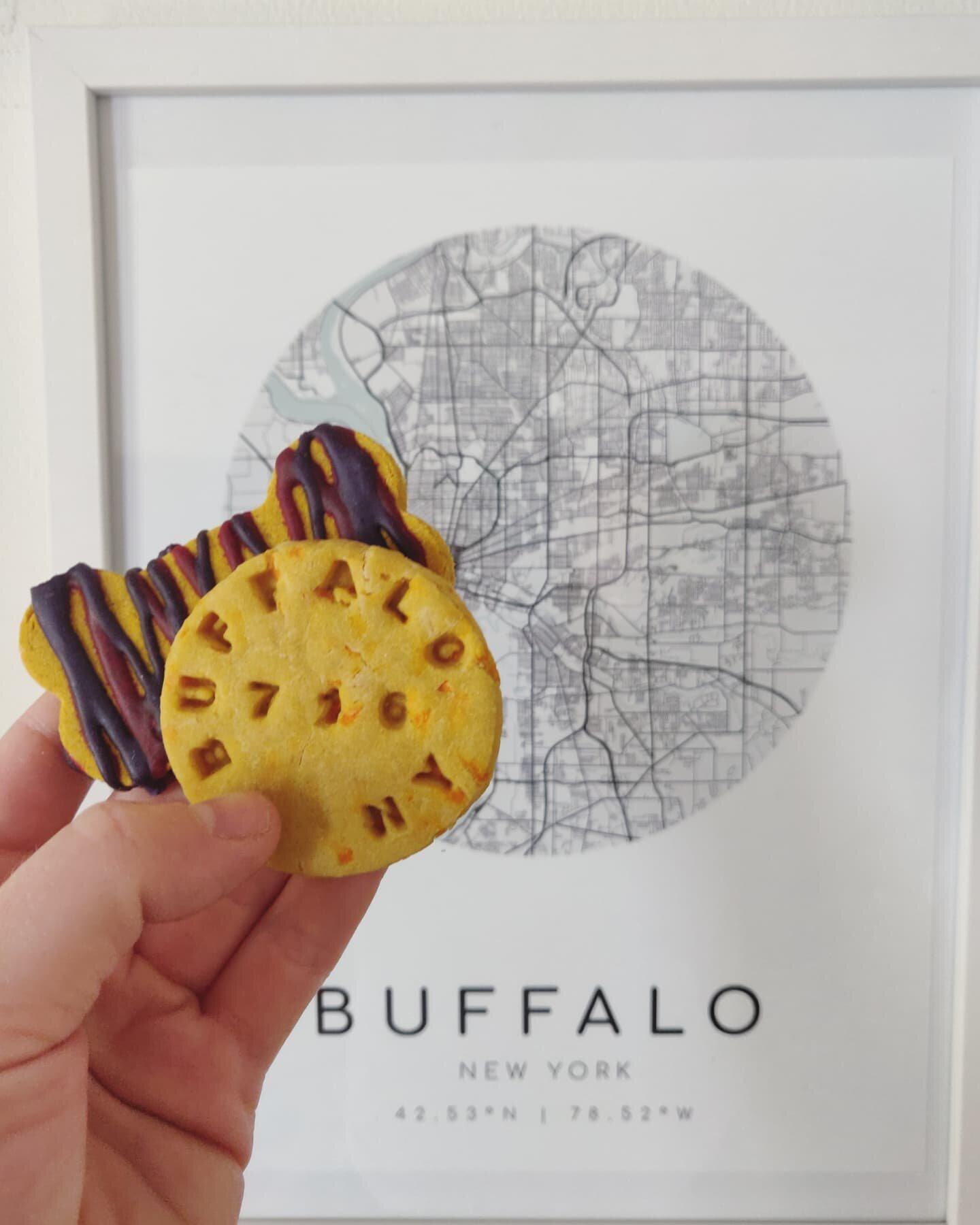 Happy 716 day Buffalo! This weekend we have some extra special Buffalo biscuits for you including a new chicken and carrot flavor! What's your favorite spot in WNY to take out of town friends?? &hearts;️💙

#buffalove #dogsofinstagram #dogsofbuffalo 
