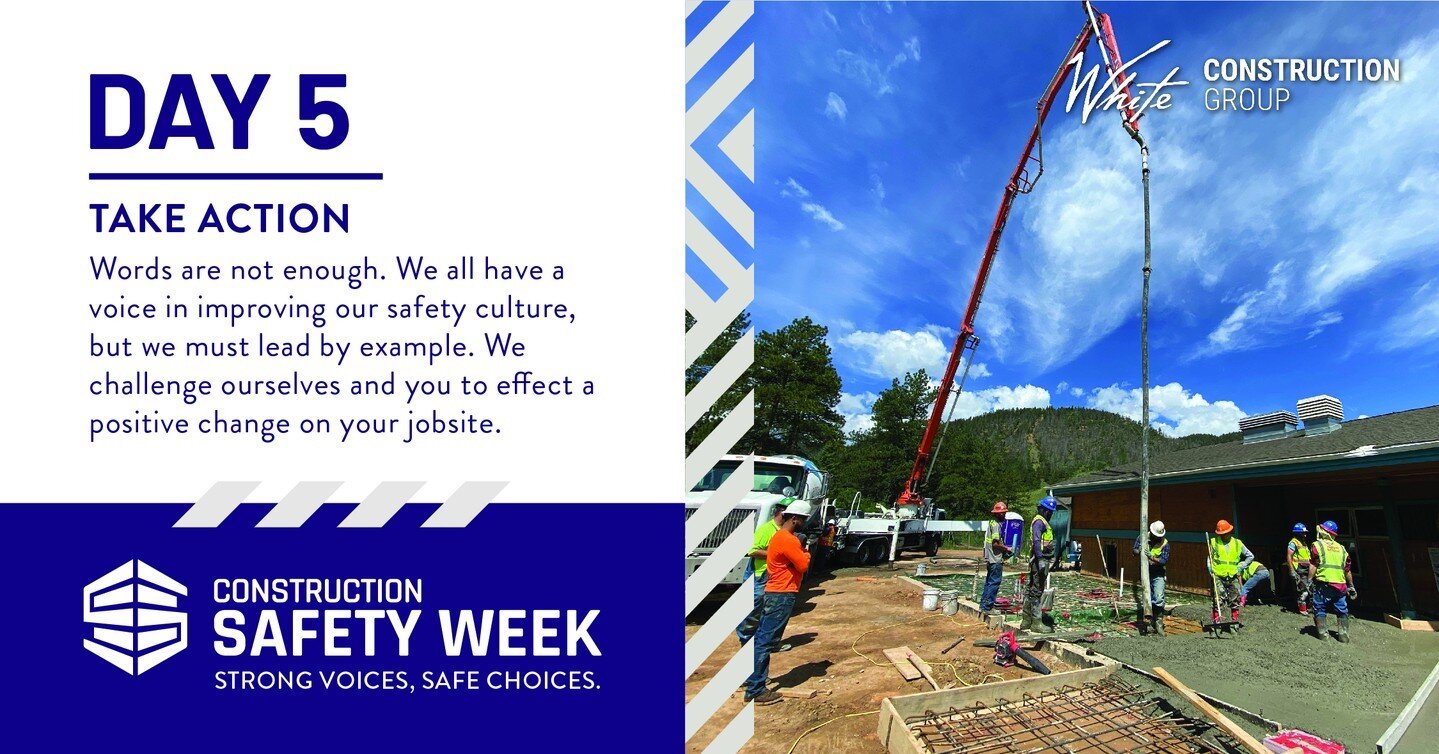 As we wrap up #ConstructionSafetyWeek2023,  White Construction Group is challenging ourselves to continue promoting a culture of safety on the jobsite, in the office, and at home. But we can't do it alone. We challenge all our industry peers to take 