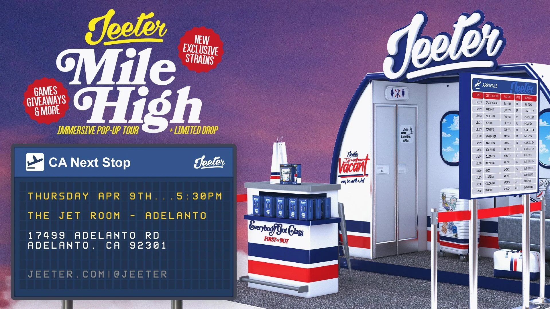 Prepare for Departure: The Jeeter "Mile High" Immersive Pop-Up Tour Lands at Jet Room!