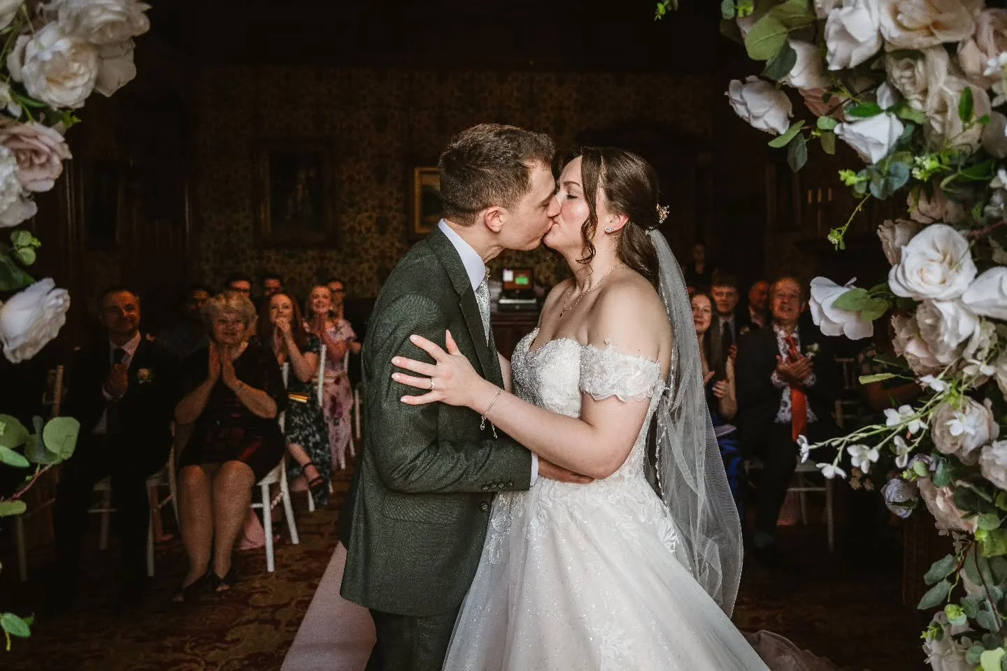 Victorija &amp; Rufus

Such an amazing day, perfectly intimate and personal. Plus we had dogs 😍😍

Photographer - @rosscampbellphotography 
Venue - @macdonaldnorwoodhallhotel 
Decor - @thoughtsandcrosses_ 
Hair and Makeup - @jelenabridalhair 
Dress 