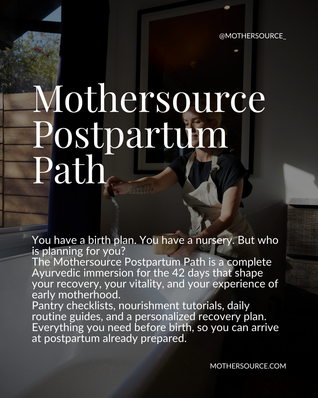 preparing herbal bath for woman in their sacred window postpartum.