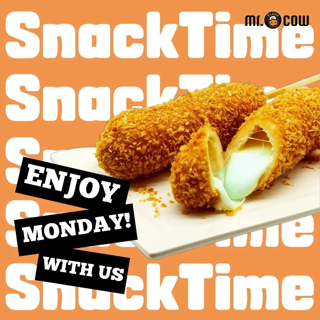 ✨ Make Mondays Corn-tastic! ✨

Snack time ! 🎉 Swing by Mr. Cow Corndog and treat yourself to crispy, cheesy, and yummy Korean Corndog! Let&rsquo;s turn those Monday blues into golden bites of joy! 💛

Who&rsquo;s ready for a corndog? 🙋&zwj;♂️