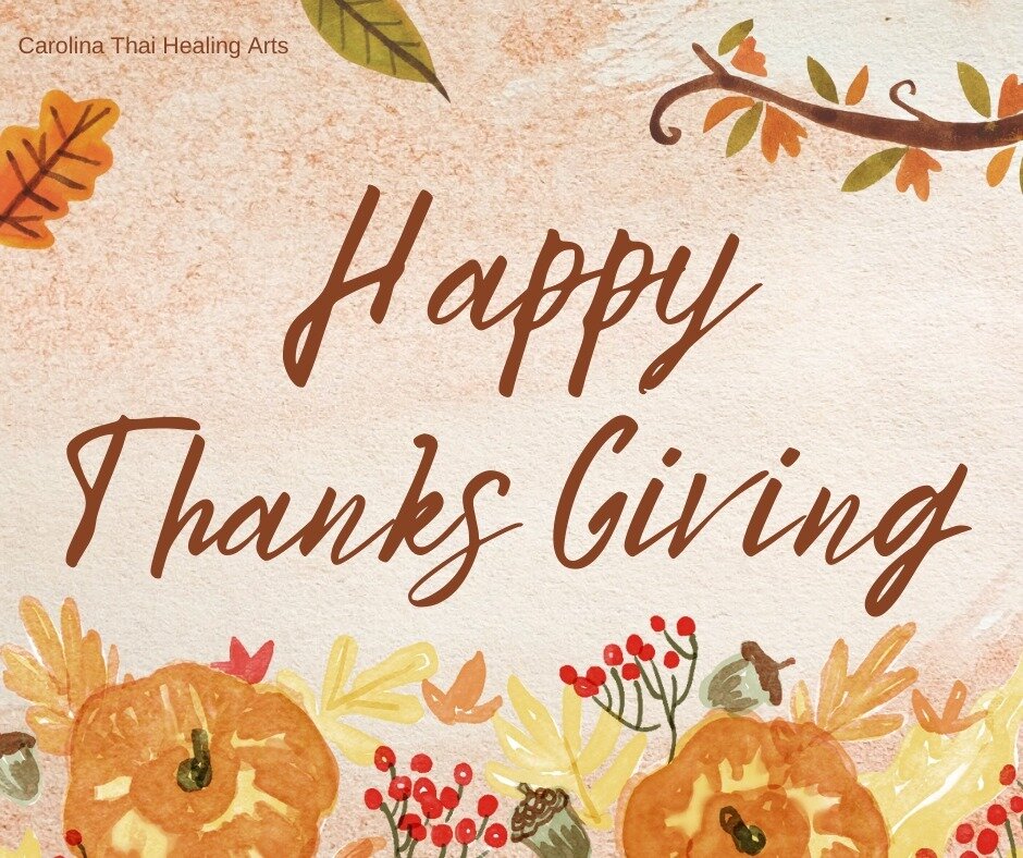 Happy Thanks Giving! 🍁

May your day be full of laughter and happiness 🦋
🍂 May you be full of contentment and peace.

From Anna &amp; Liz
Carolina Thai Healing Arts

#thanksgiving
#charlottemassage
#peacetoyou