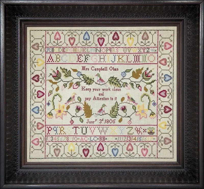 Mrs Campbell 1805 Pattern by Hands Across the Sea Samplers