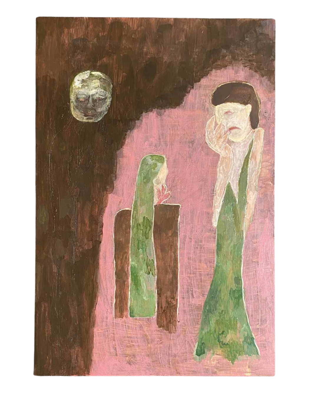 I may have lost something, but I'm not sure yet,Acrylic on plywood,90x60,$350 