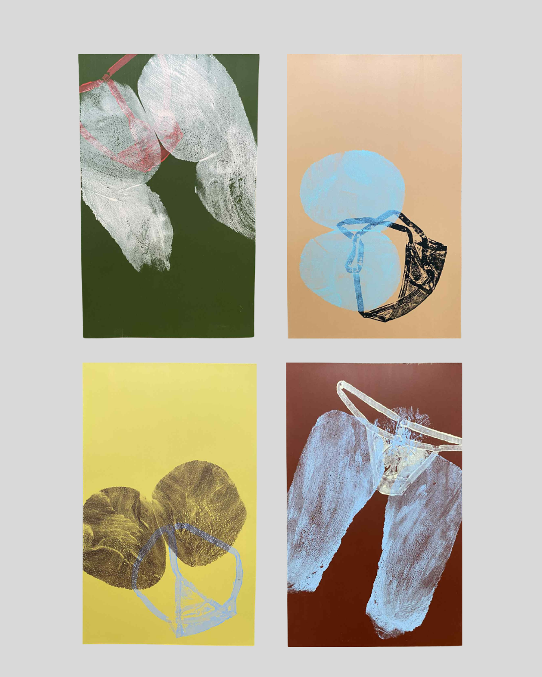 Nickers Monoprint, Acrylic on Cardboard W:64 H:102 