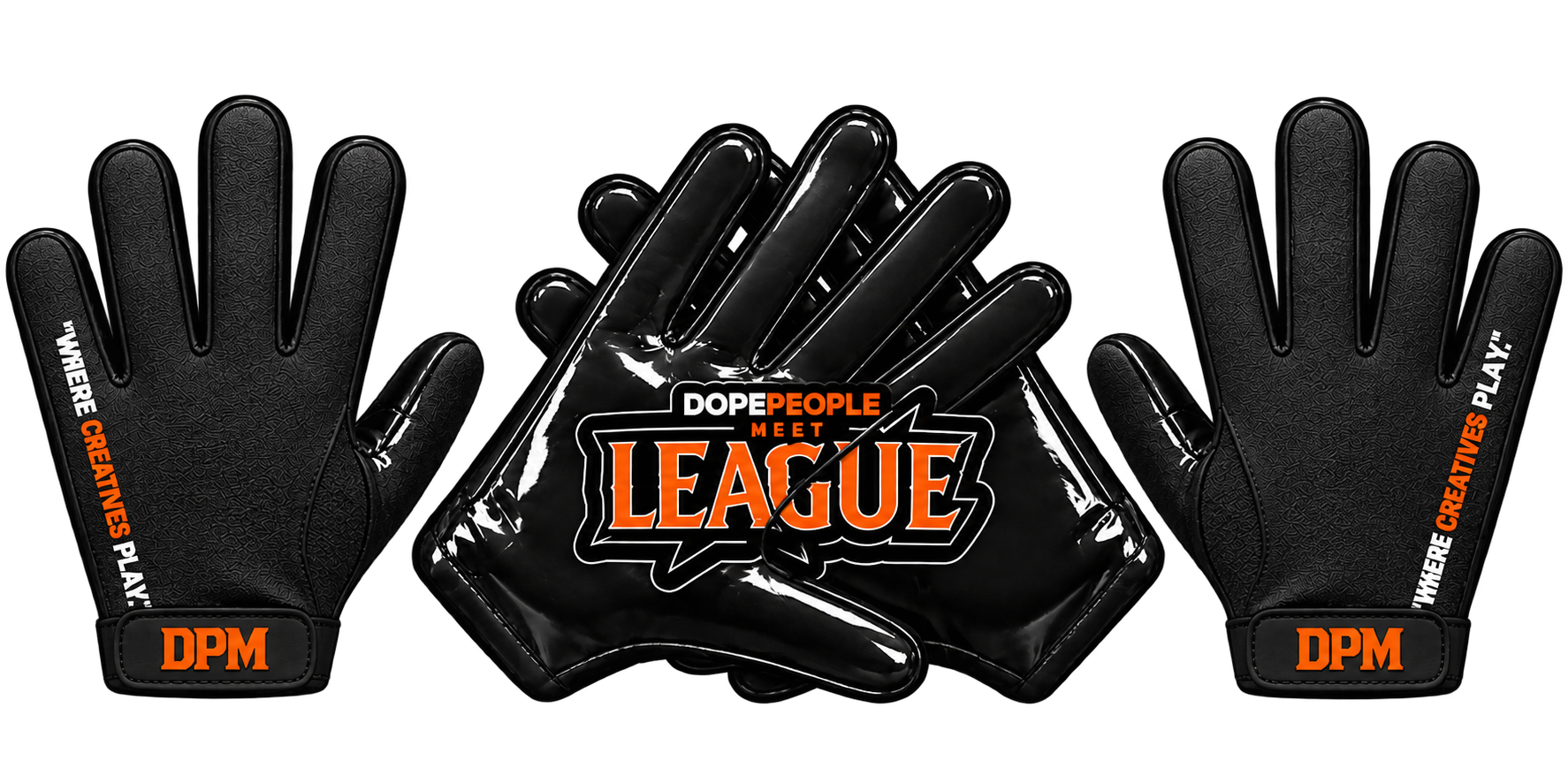 DPM League Black Football Gloves.PNG
