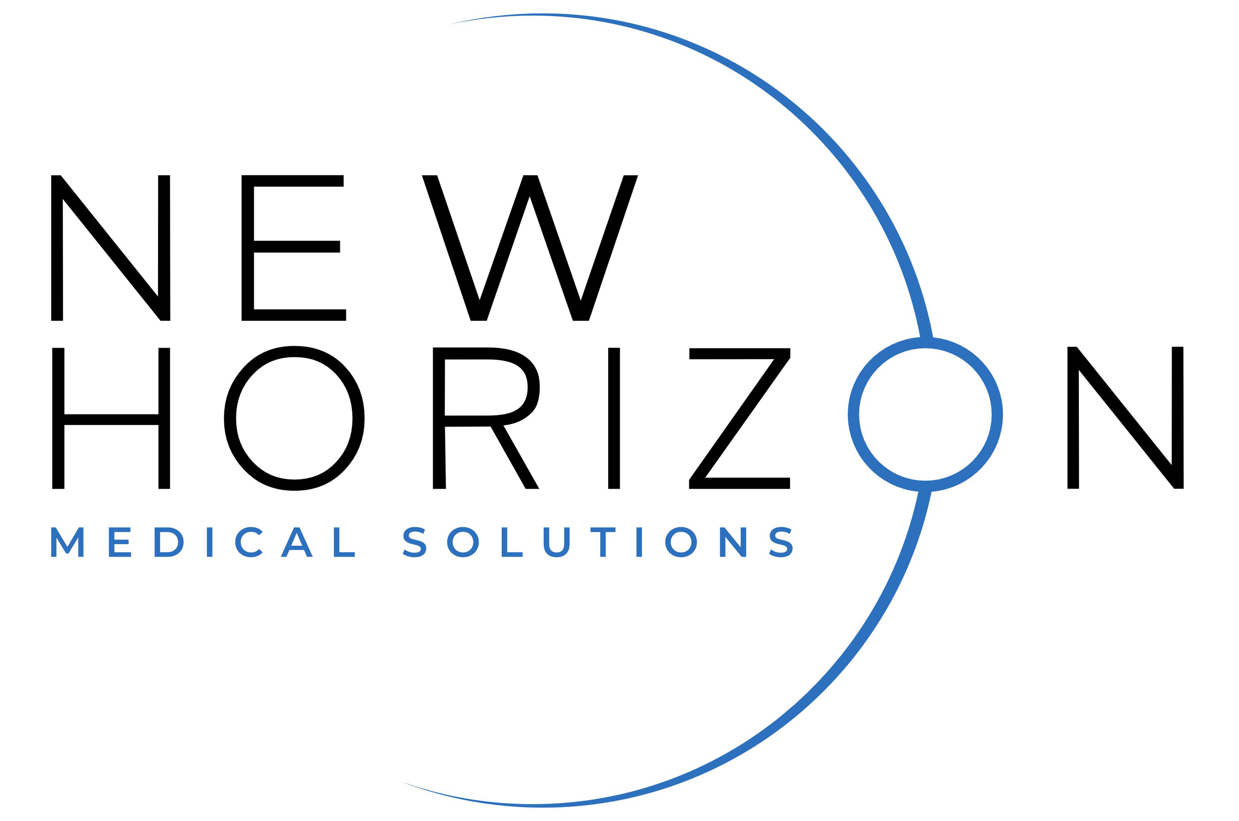 new horizon medial solutions logo white black blue