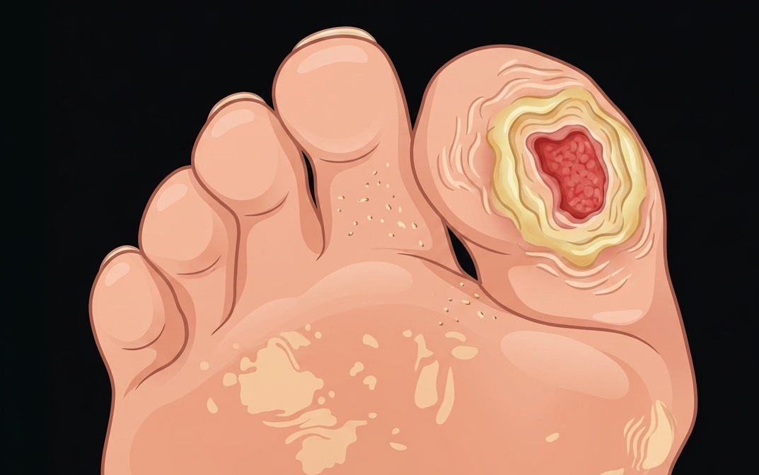 Toe ulcer graphic