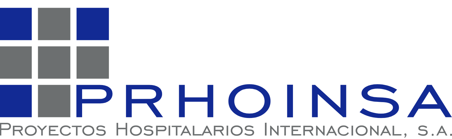 Prhoinsa Logo in blue and grey with squares
