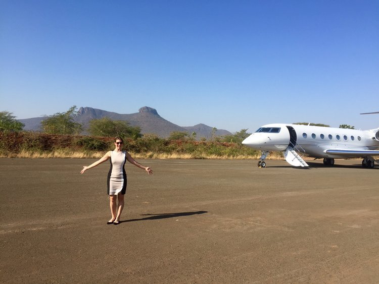 Certified SkyAngel, Kate on a flight to Mkuzi Mkuzi, Africa just four weeks after graduating from SkyAngels SKYacademy