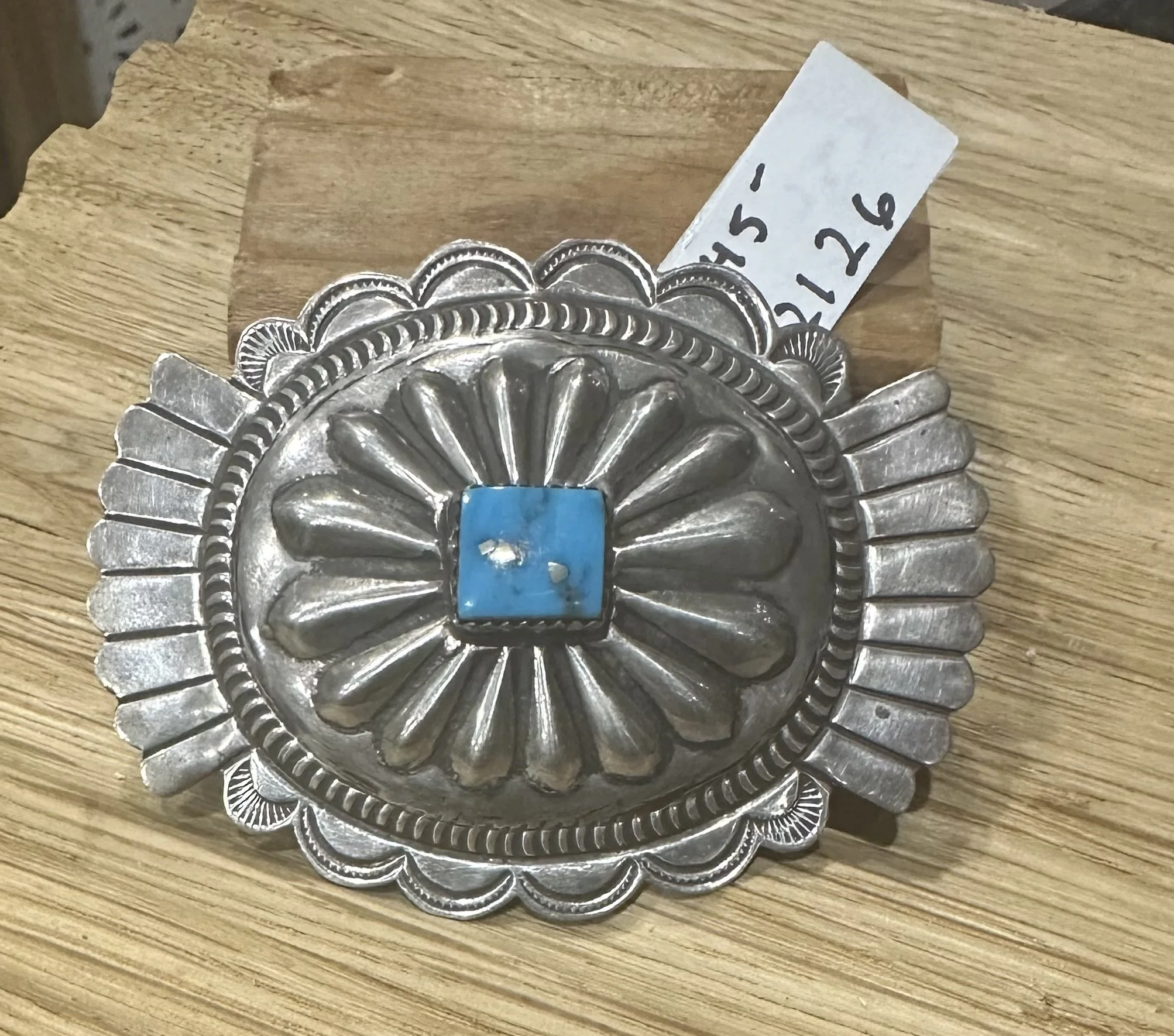 SW Style Sterling Silver and Turquoise Pin