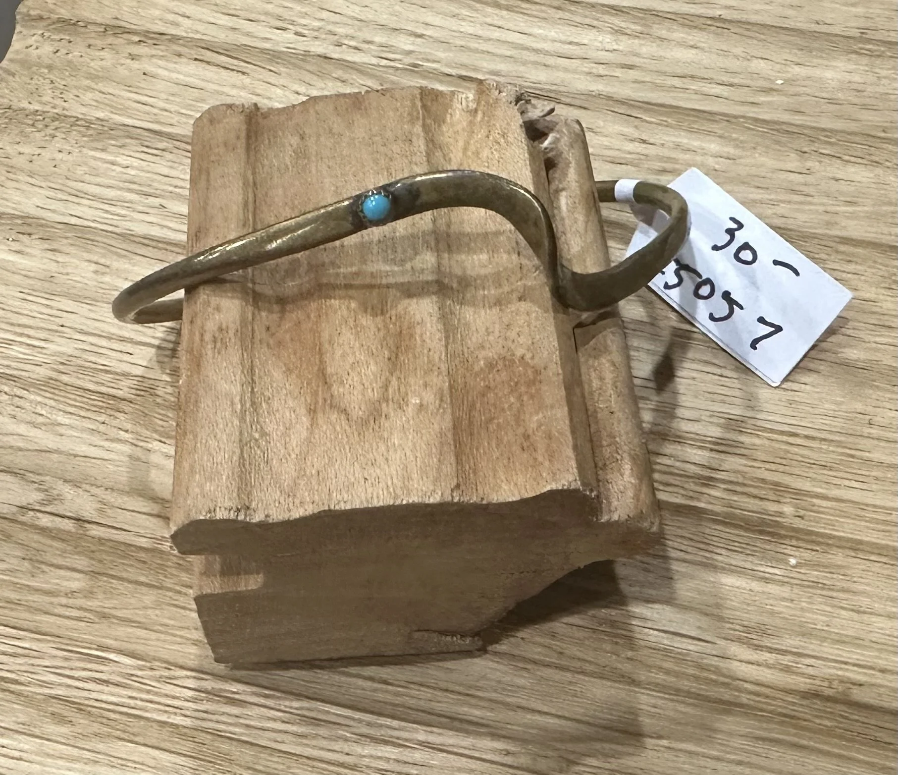 LORI Brass and Turquoise Twist Bracelet