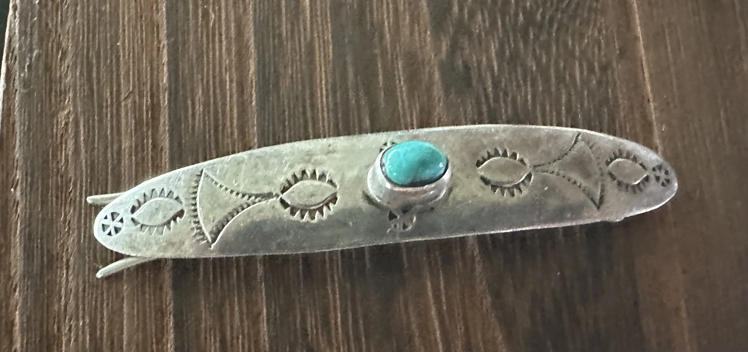 Silver and Turquoise Barrette