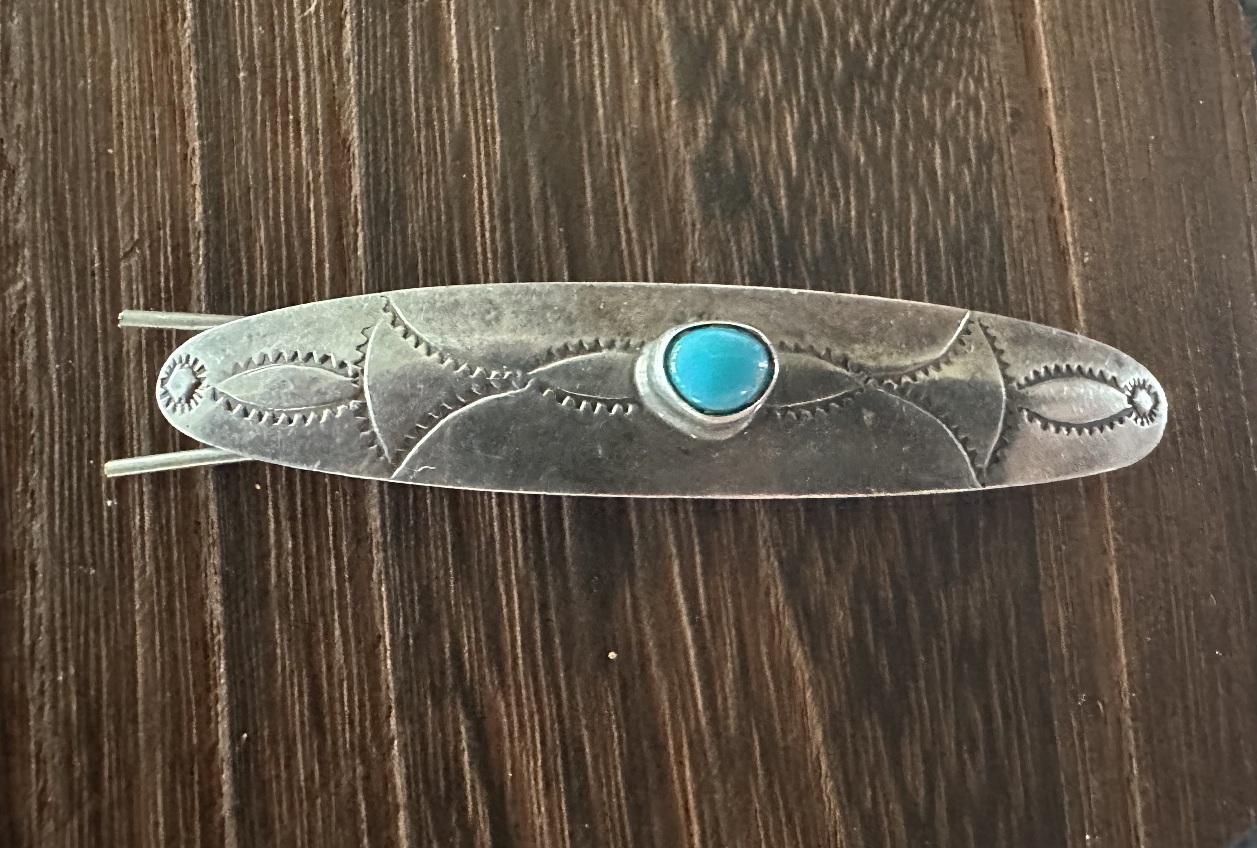 Silver and Turquoise Barrette