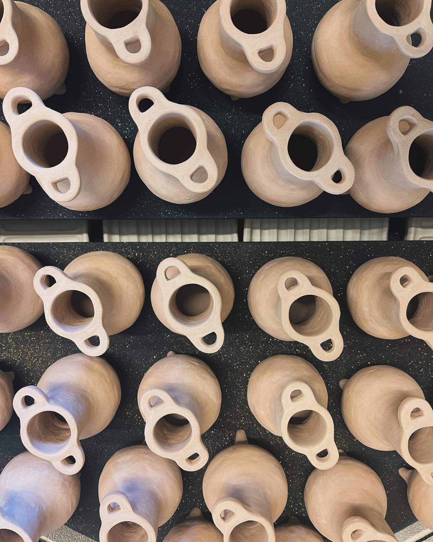 Just picked a bisque kiln this morning and looking forward to seeing how these footed bud vases turn out.
 
You may remember about a week ago I posted on my stories asking should I cut out the handles and everyone who voted said yes, so I did&hellip;