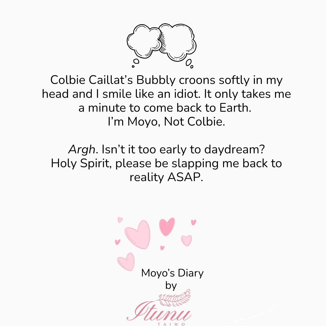 Because our darling Moyo is a daydreamer, but thank God for the Holy Spirit who often &lsquo;slaps&rsquo; her back to her senses😆🤭💖
#moyosdiary #christianromance #christianfiction #july31
