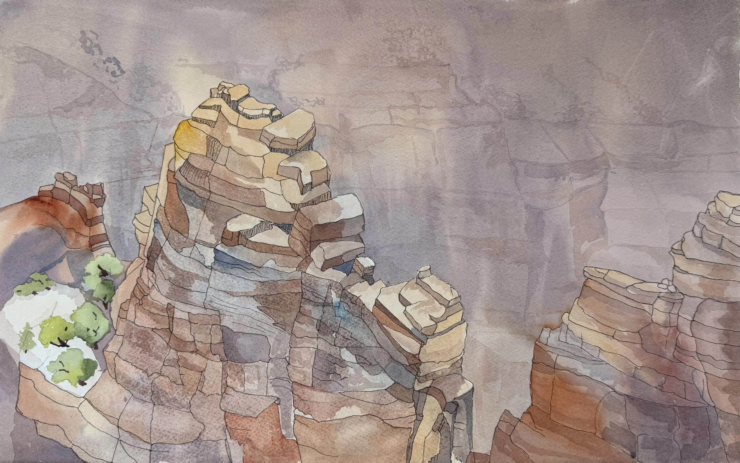 Towers, Grand Canyon.  26x19   $ 870.00