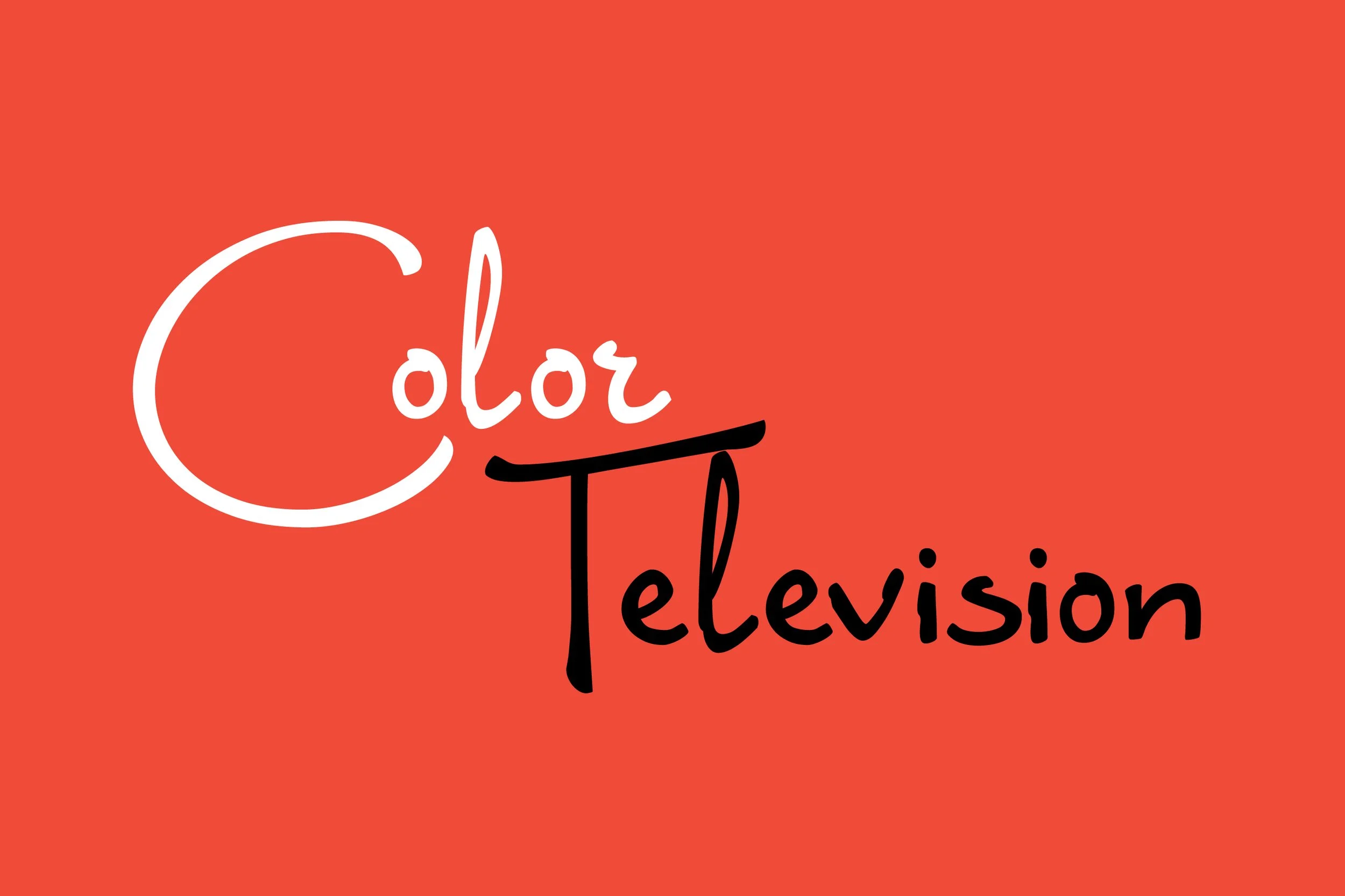 Color television logo with the words 'Color' in white, 'T' stylized as a black T, and 'elevision' in black, on a red background.