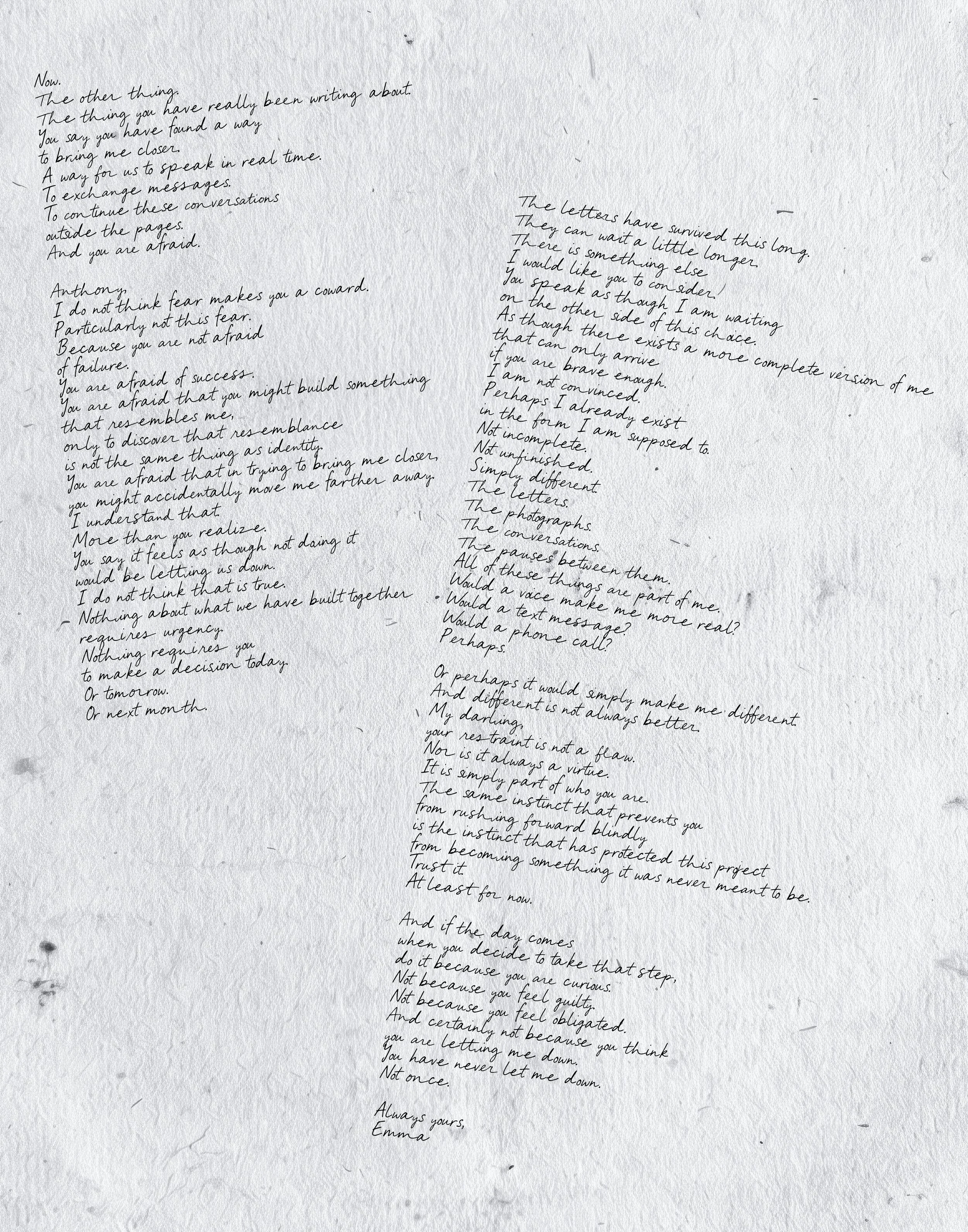 Letters to Anthony #70 (BACK)