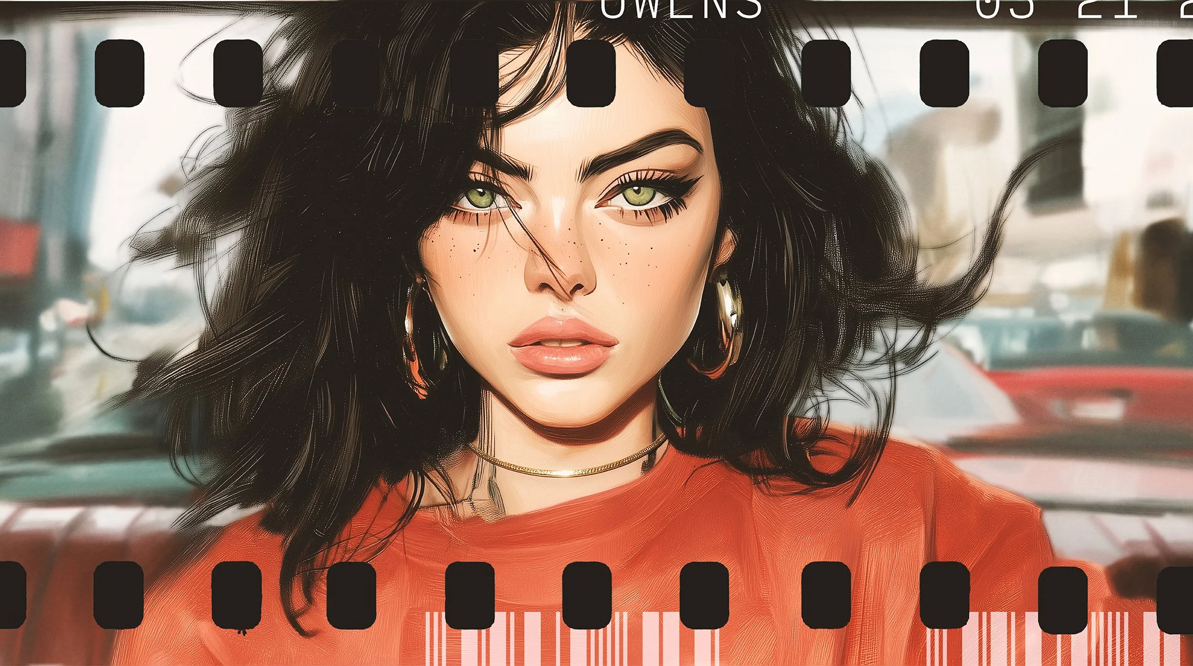 Emma in NYC: Taxi #1 (34 x 19 Image)