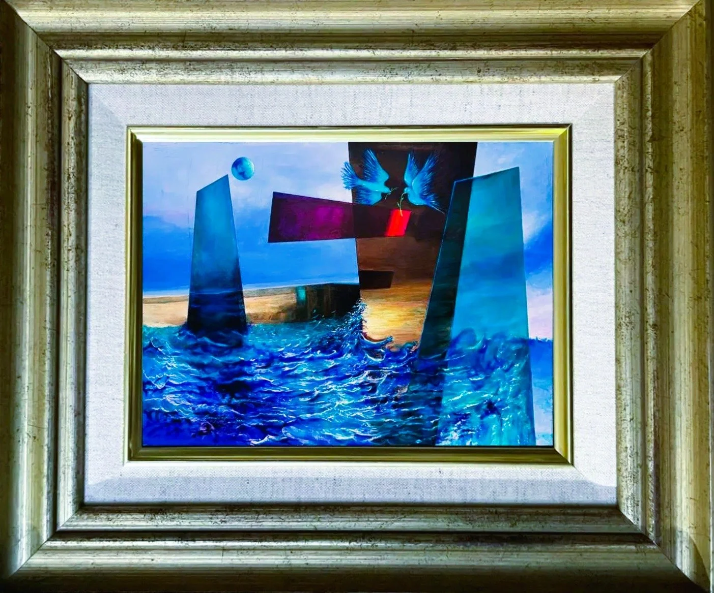 GARAY BAZAN Gallery| AUCTION SERIES 17-30 NOV | New York. Rome.  Paris. |Private Sales|  GBMACollection |Artwork Title:  Worlds by an Angel  18 in X 14 in  © Luis A. Garay 2025 NY USA 
