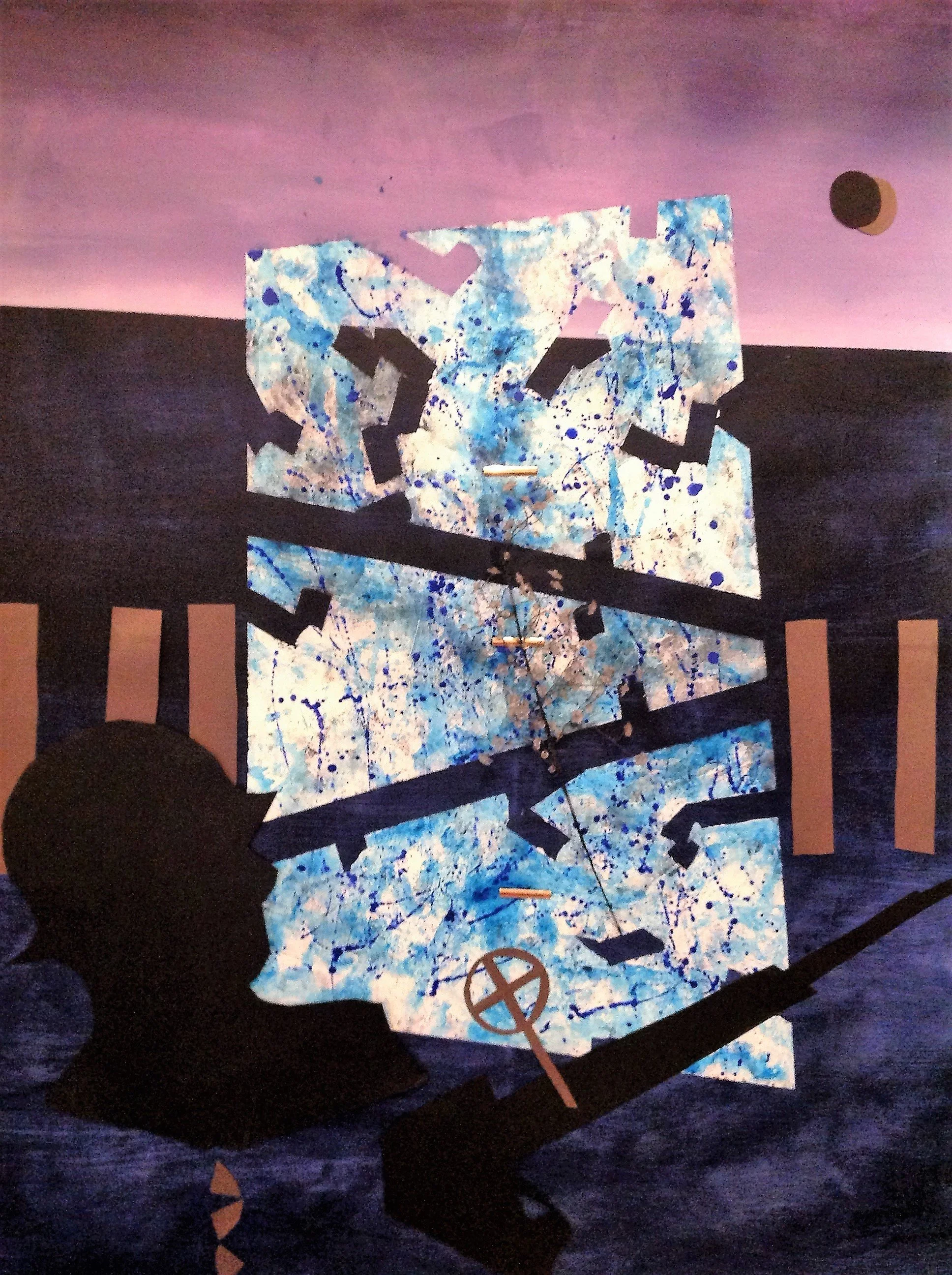 Title: HUMAN BUNKER   Artist: Garay Bazán (American, born Perú, 1965) Date: 2014 Medium:   Acrylic and textures on canvas. Dimensions: 72 in X 48 in Classification: Paintings. Credit Line: Garay Bazán Collection, 2014 Object Number: 01.600.14 Curator