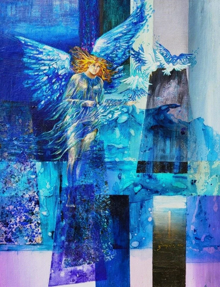 WORLDS BY AN ANGEL by Garay Bazán. 1984 © 2025 NY USA


