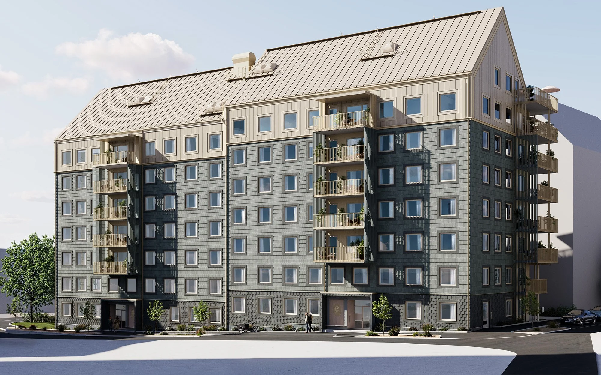 Bostadsväljare rendering Gatuvy