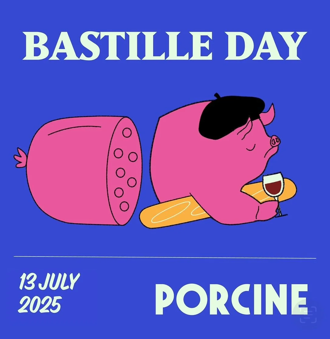 This Bastille Day we&rsquo;re celebrating a little early with a lovely, lazy Sunday lunch. 

Porcine will be playing the hits with a 4 course feast of classics designed to share. 

WHAT: Bastille Day Feast 
WHEN: July 13 from 12pm
HOW MUCH: $100 per 