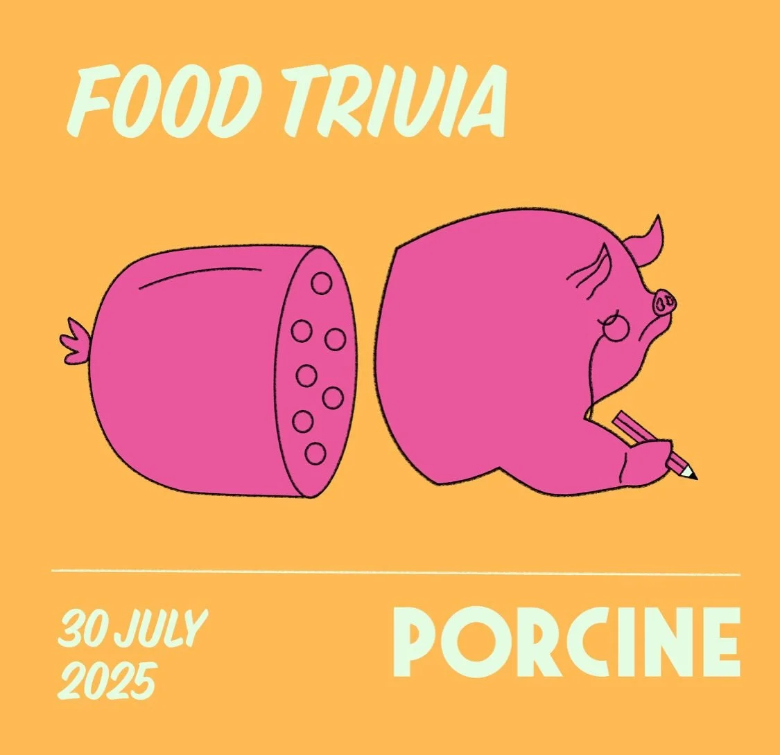 Ding, ding. Food Trivia is back!

Wednesday July 30 marks round 9 of Porcine Food Trivia.

With a 6:30 PM start, a $100 4 course menu will be served on the night with 3 rounds of trivia.

Tables are for teams of 4 only. $400 is the price for one tabl