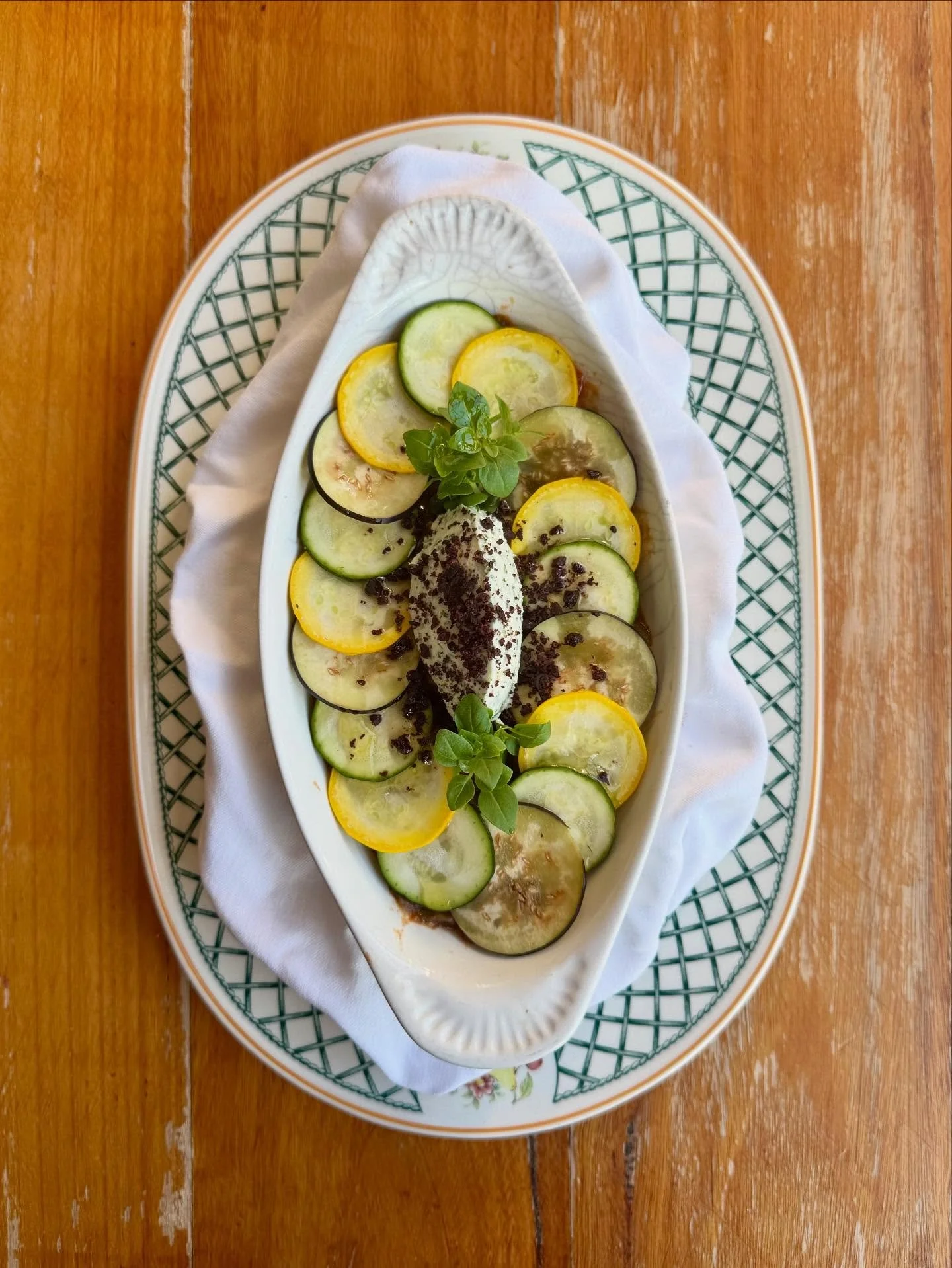 Baked Ratatouille Proven&ccedil;al with Boursin Cheese, Dried Olives &amp; Basil.

Just like the Rat does it.

#enterthroughthegiftshop