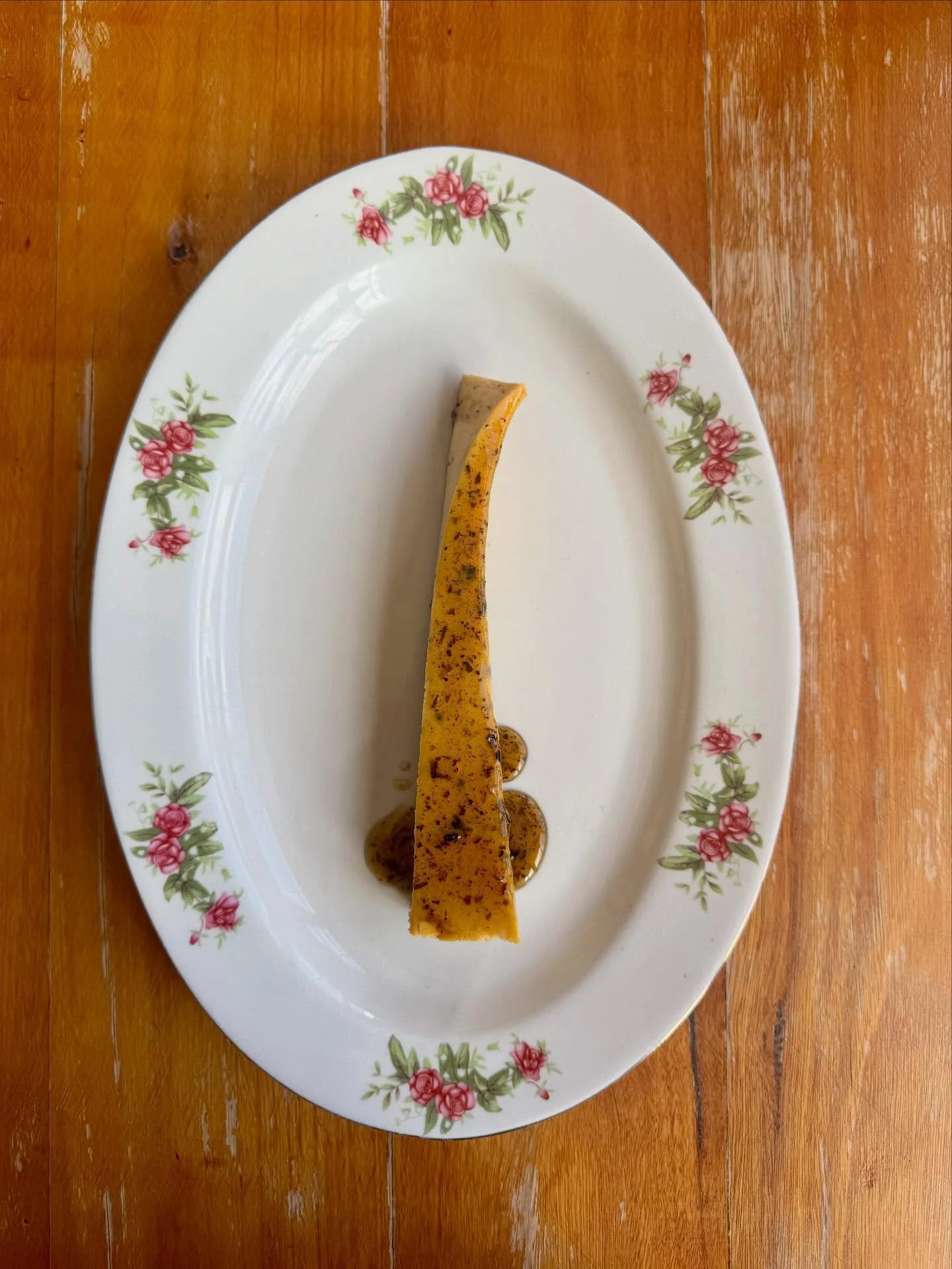 Duck Egg &amp; Truffle Honey Custard Tart.

A rich, yet delicate custard made with fresh duck eggs, jersey cream, preserved truffles &amp; Madeira honey, baked and set on a crispy base of hazelnuts &amp; brown butter. Finished with a generous amount 