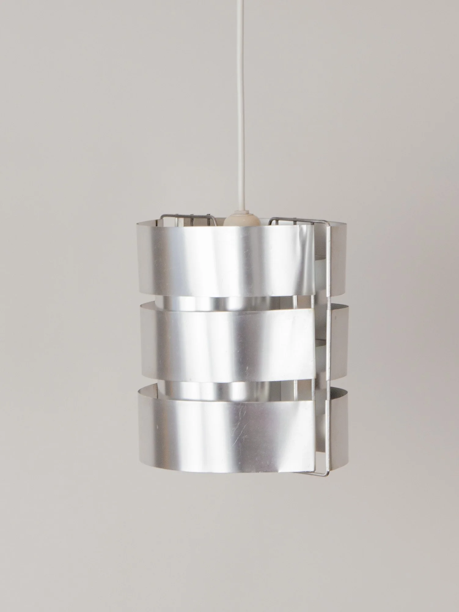 Max Sauze Curved Aluminium Ceiling Pendant, France, 1960s