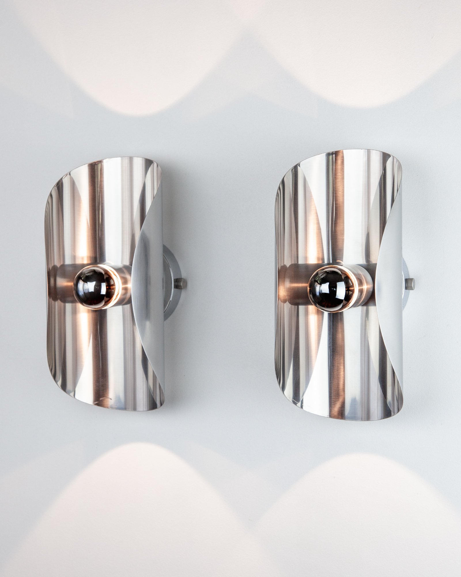 Vintage Italian Chrome Wall Light, 1970s