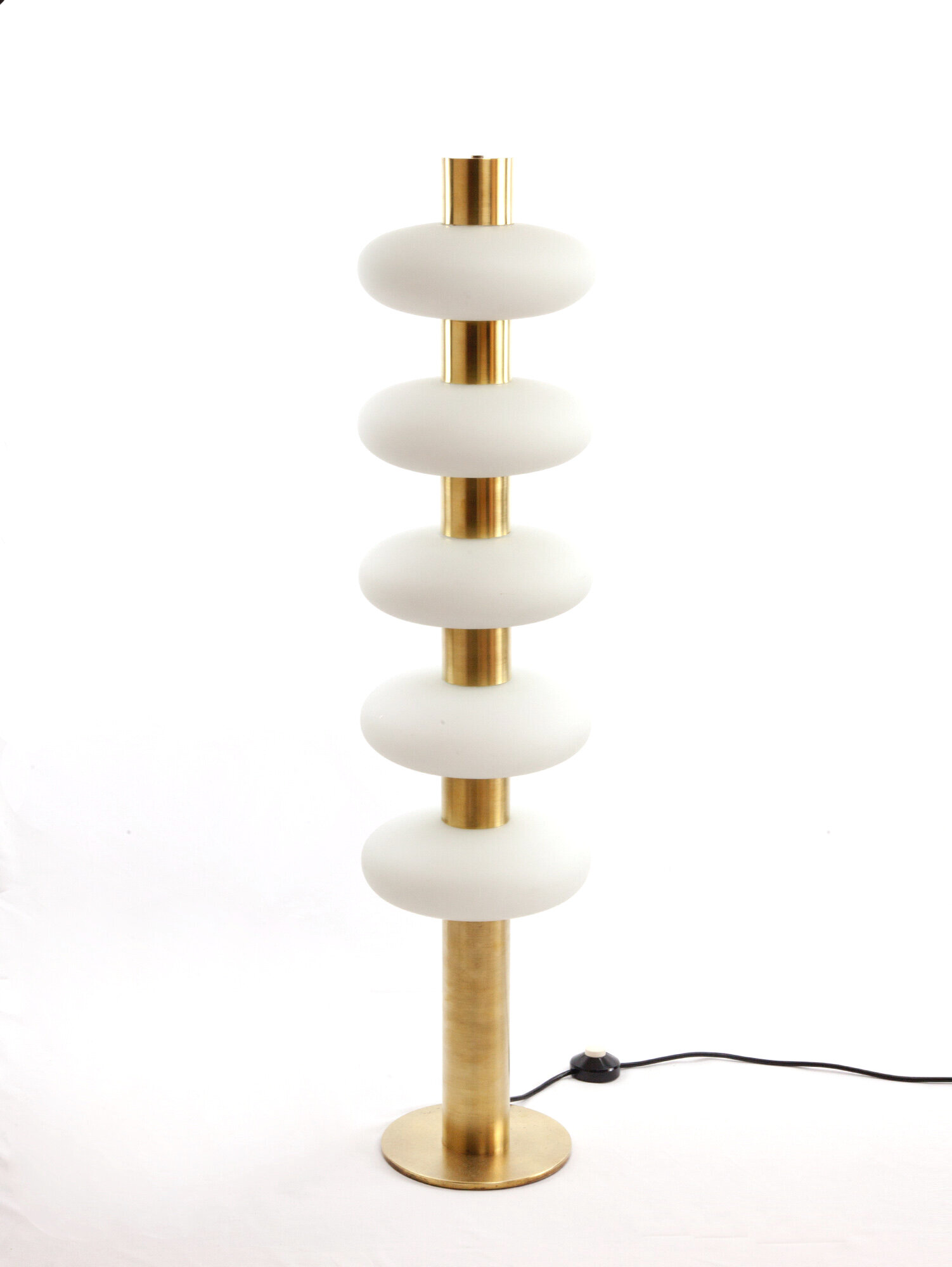 Aesthetiker | Hustadt Leuchten Brass Floor Lamp, Germany, 1970s