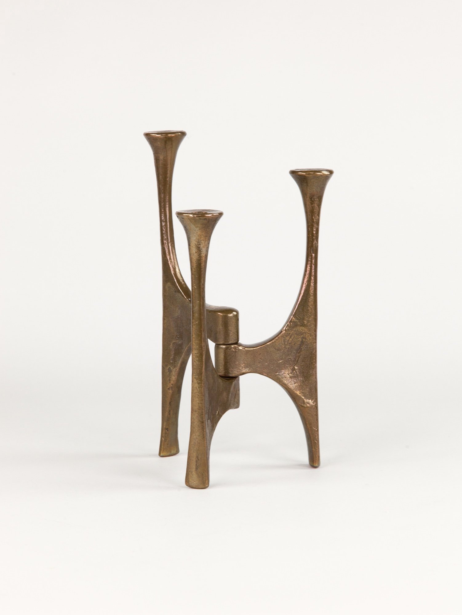 Harjes Brutalist Bronze Candle Holder
