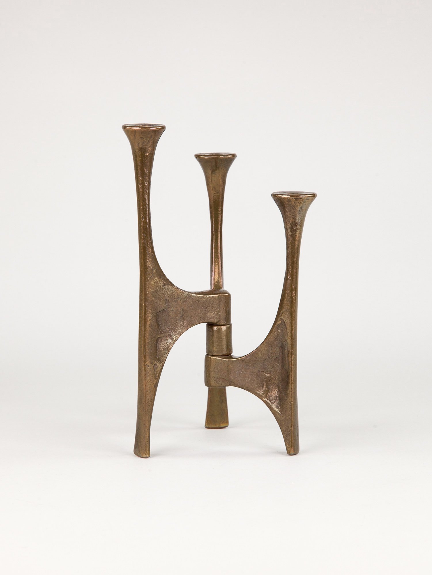 Harjes Brutalist Bronze Candle Holder