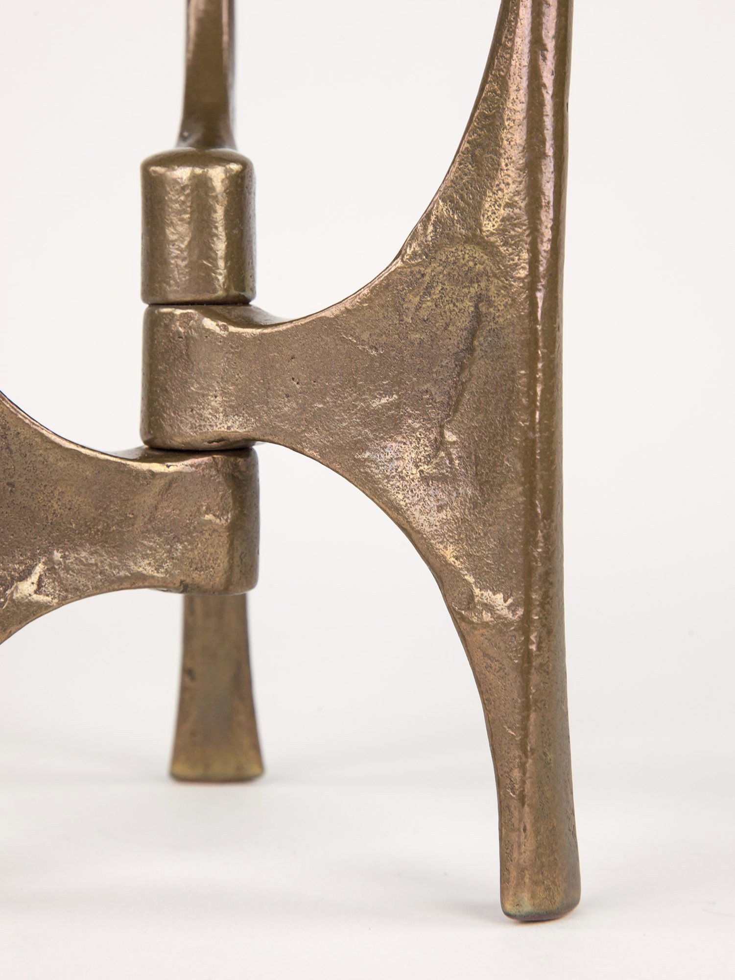 Harjes Brutalist Bronze Candle Holder